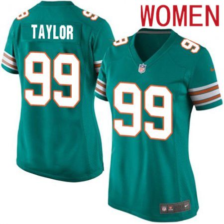 Cheap Women Miami Dolphins 99 Jason Taylor Nike Green Alternate Game NFL Jersey